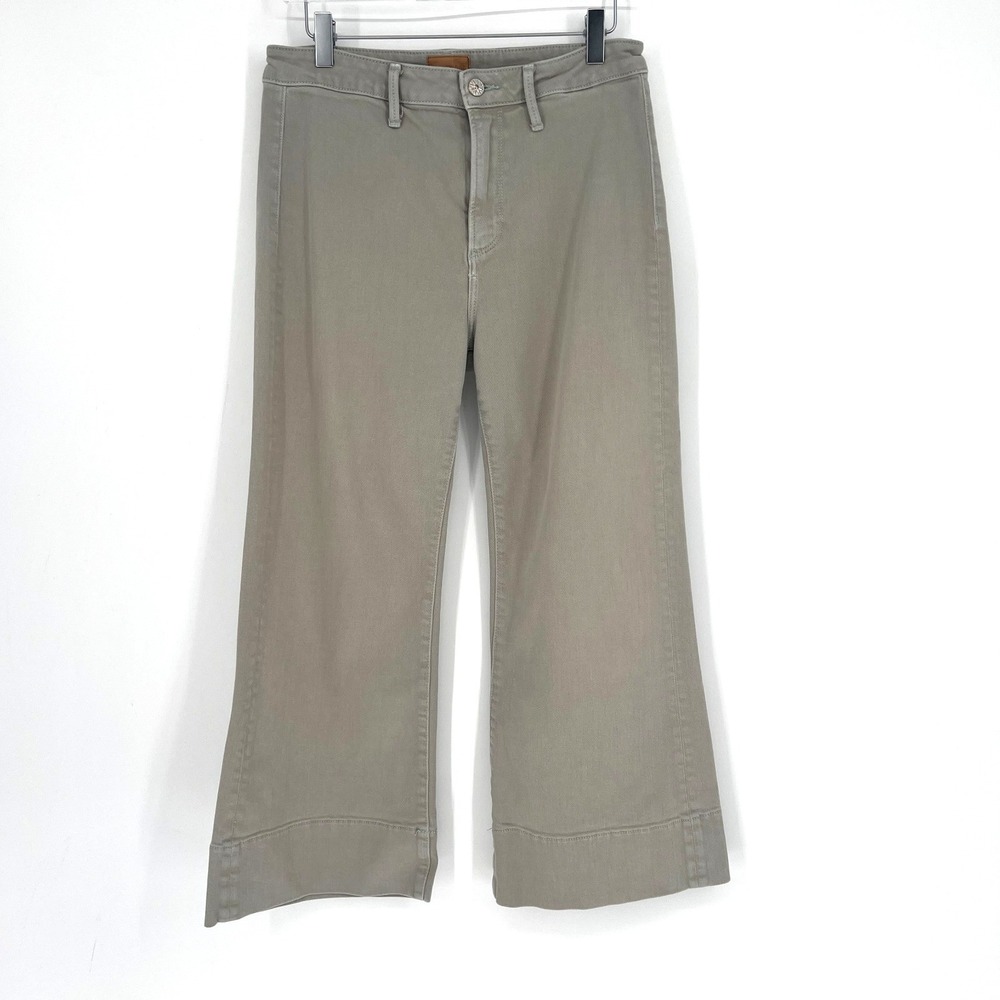 Driftwood Charlee Pants Womens 27 Wide Leg Crop Green High Rise Boho Hippie